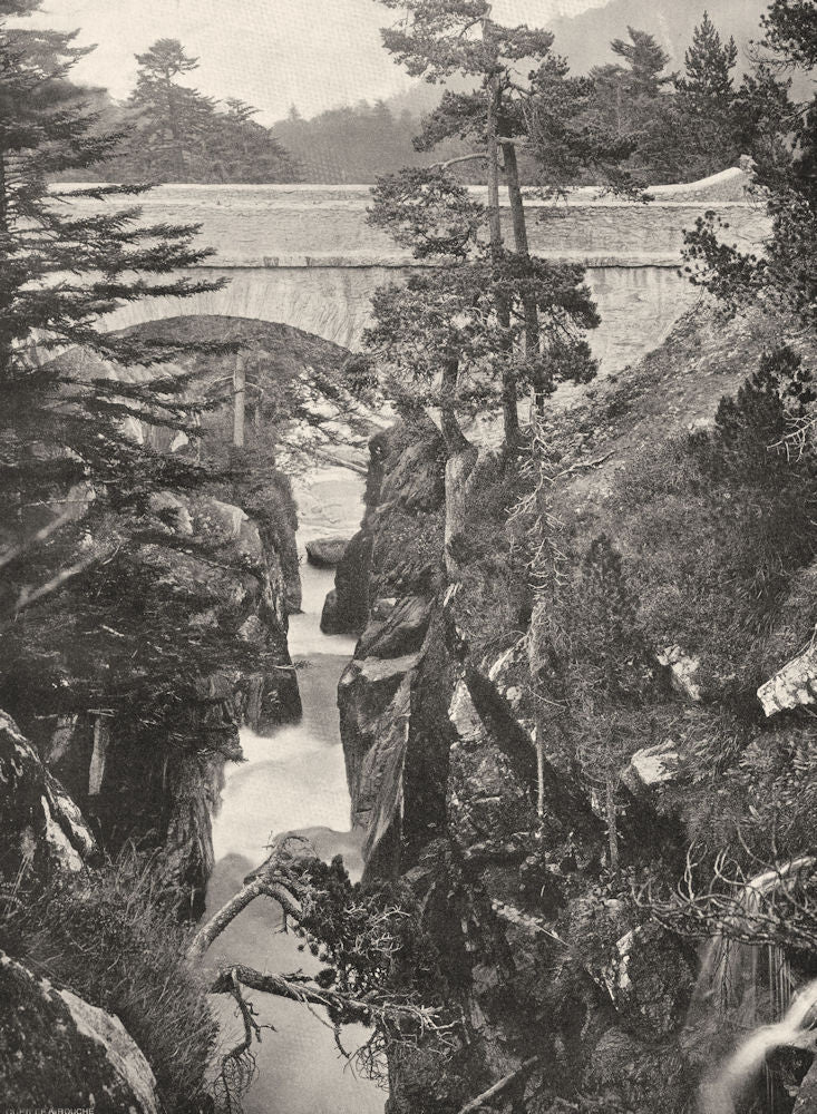 HAUTES-PYRÉNÉES. Cauterets- Le Pont d'Espagne 1903 old antique print picture